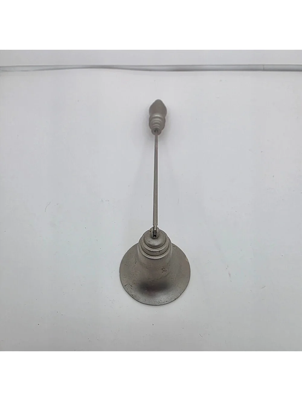 Vintage Brushed Pewter Bell Candle Snuffer Hinged Bell Flame Extinguisher 10